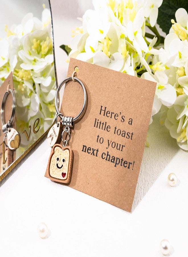Aisity Stocking Stuffers for Teen Girls Coworker Gifts for Women Teen Girls Cute Toast Keychain Gift for Teenager Coworker Leaving Going Away Gifts for Women Congratulations New Beginnings Gift Ideas - Image 2